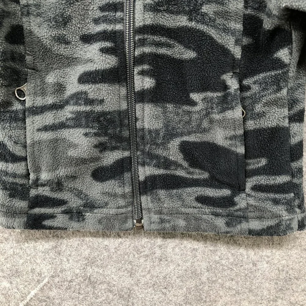 Columbia Kids 2T Fleece Jacket‎ Gray Camo Full Zip Boys Girls Mock Neck Outdoor
